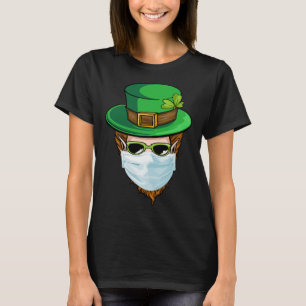 Leprechaun Face Mask Happy St Patrick s Day 2021 M T-Shirt