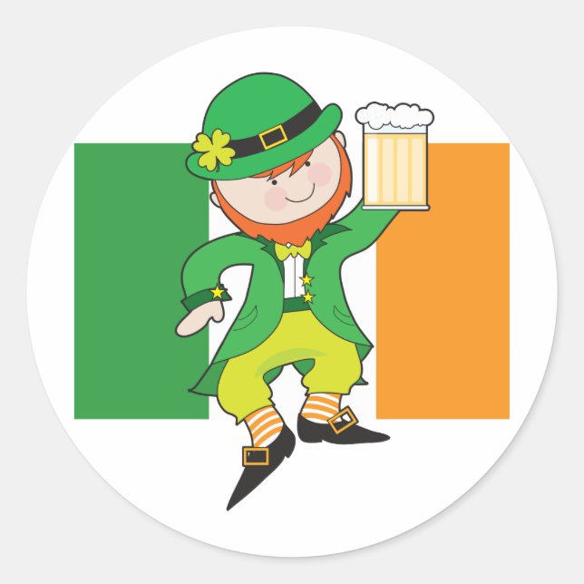 Leprechaun Flag Classic Round Sticker (Front)