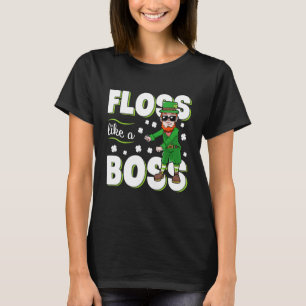 Leprechaun Floss Like A Boss St Patricks Day Boys  T-Shirt