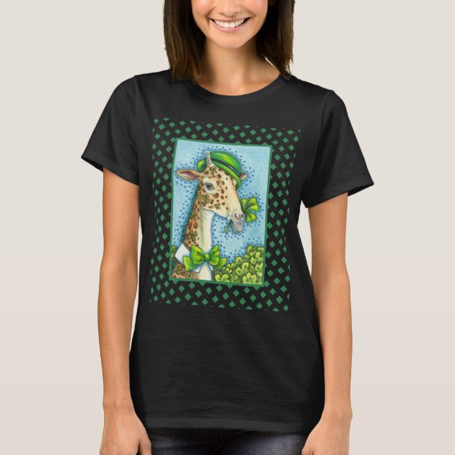 LEPRECHAUN GIRAFFE COLORFUL ST. PATRICK'S DAY CUTE T-Shirt (Front)