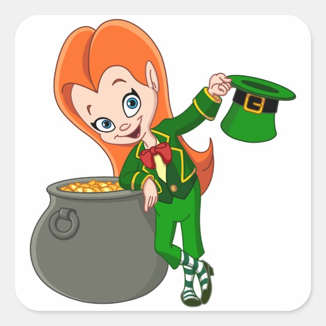 Leprechaun Girl Stickers (Front)