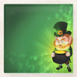 Leprechaun  glass coaster