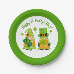 Leprechaun Gnome Shamrock Happy St. Paddy's Day Paper Plate