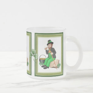 Leprechaun Gold Frosted Glass Coffee Mug