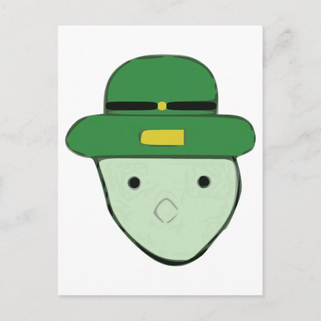 Leprechaun Green Coloured Sketch Meme Postcard (Front)