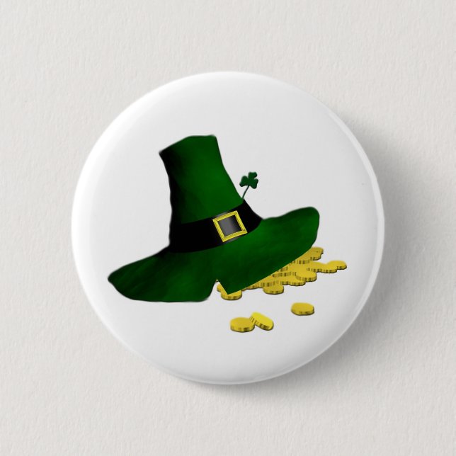 Leprechaun Hat 6 Cm Round Badge (Front)
