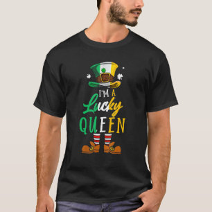 Leprechaun Hat I'm A Lucky Queen Happy St Patrick' T-Shirt