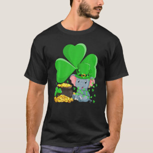 Leprechaun Hat Shamrock Leaf Elephant St Patrick S T-Shirt