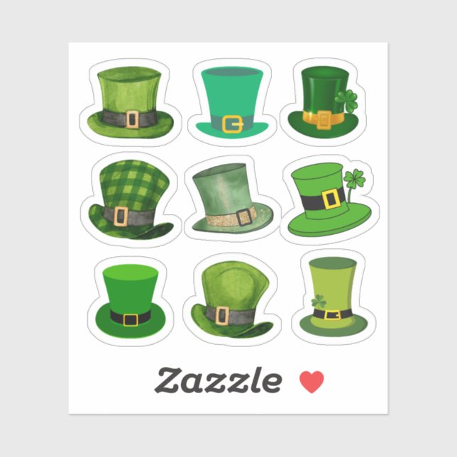Leprechaun Hat Stickers (Sheet)