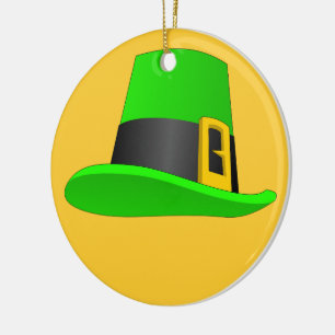 Leprechaun Hat With Buckle Ceramic Tree Decoration