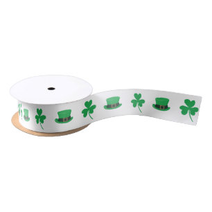 Leprechaun Hats & Shamrocks for St Patrick's Day Satin Ribbon