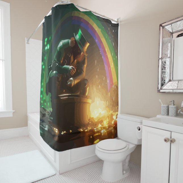 Leprechaun Hideaway Shower Curtain (In Situ)