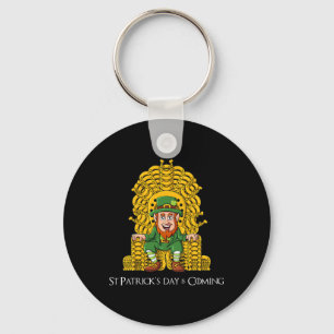 Leprechaun Horse Shoe Throne St Patricks Day Boys  Key Ring