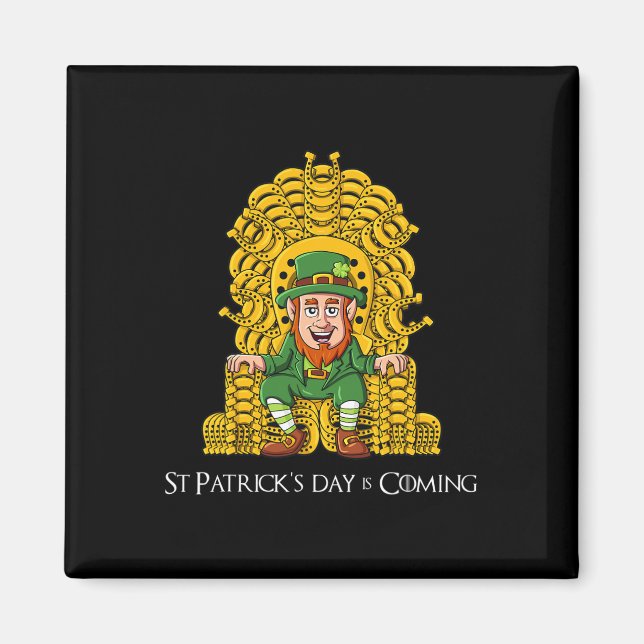 Leprechaun Horse Shoe Throne St Patricks Day Boys  Magnet (Front)