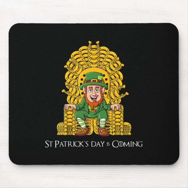 Leprechaun Horse Shoe Throne St Patricks Day Boys  Mouse Mat (Front)