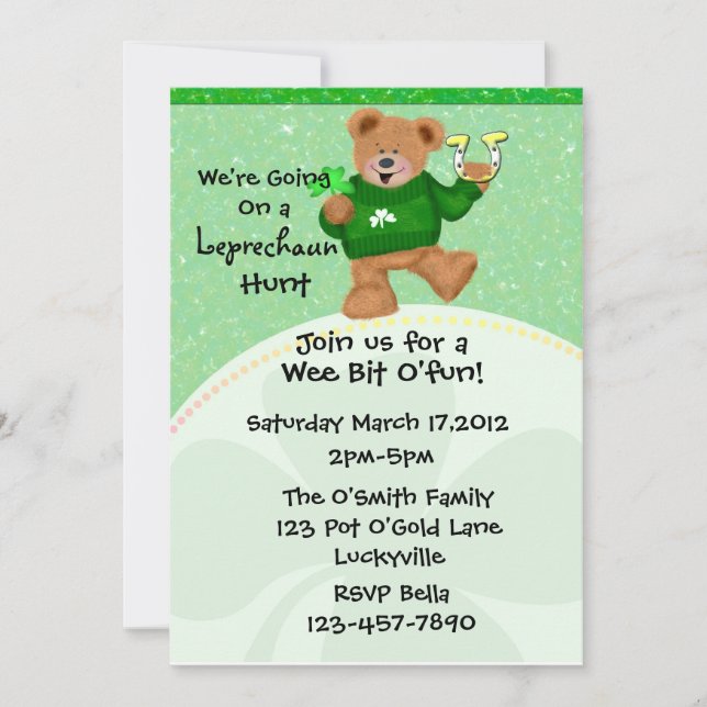 Leprechaun Hunt  Invitation (Front)