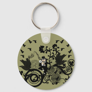 Leprechaun in Black Key Ring