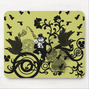 Leprechaun in Black Mouse Mat
