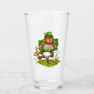 Leprechaun in Green, Happy Saint Patrick's Day Glass