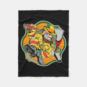 Leprechaun Irish Firefighter Fleece Blanket