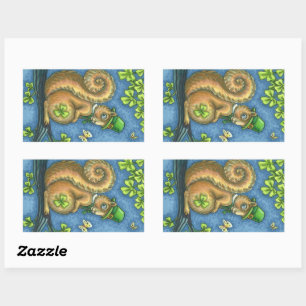 LEPRECHAUN IRISH SQUIRREL, LUCKY STICKERS Sheet