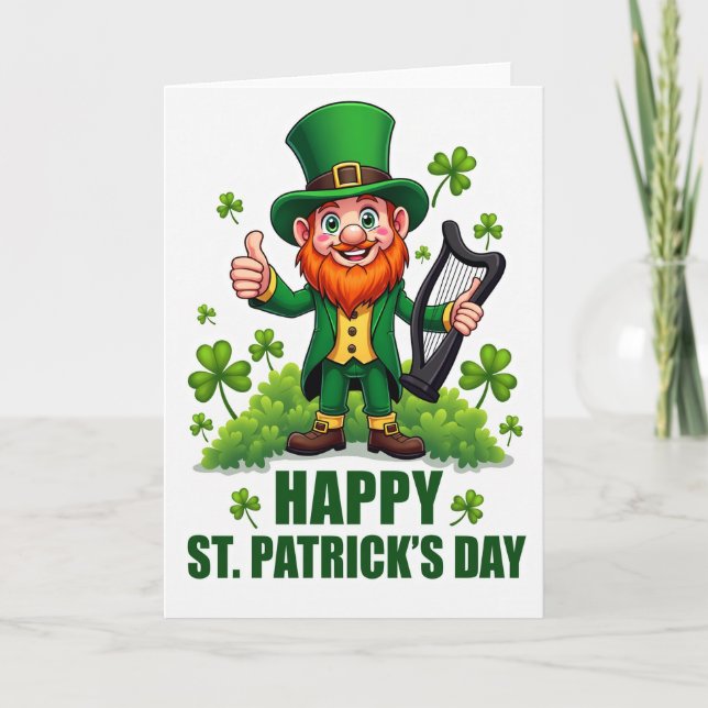 Leprechaun Joy Faux Gold Foil Card (Front)