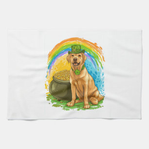 Leprechaun Lab � St. Patrick�s Day Dog Tea Towel