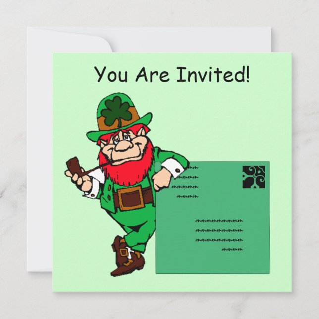 Leprechaun Lean St. Patrick's Day Party Invitation (Front)