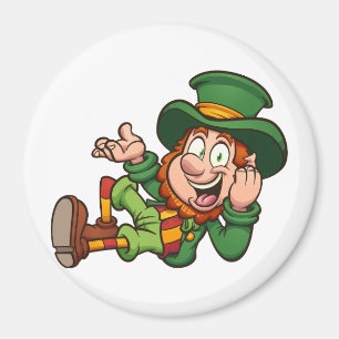 leprechaun lying down cartoon magnet