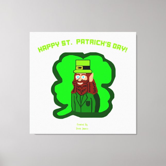 Leprechaun Magic Wrapped Canvas (Front)