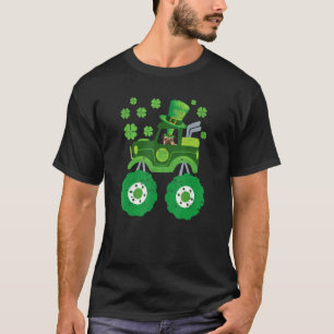 Leprechaun Monster Truck Pugs St Patricks Day Dog T-Shirt