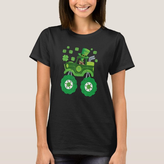 Leprechaun Monster Truck Pugs St Patricks Day Dog  T-Shirt (Front)