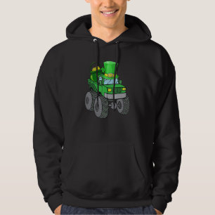 Leprechaun Monster Truck Shamrock St Patrick Day B Hoodie