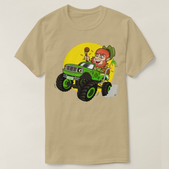 Leprechaun Monster Truck St Patricks Day Boy Kid T-Shirt (Design Front)
