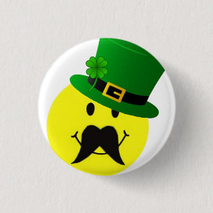 Leprechaun Moustache Button