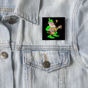Leprechaun Musician 15 Cm Square Badge