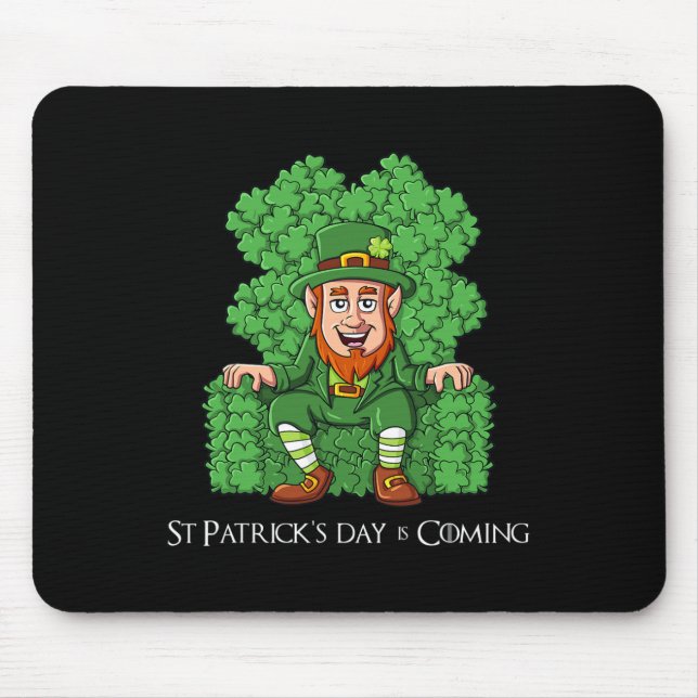 Leprechaun On Clover Throne St Patricks Day Boys G Mouse Mat (Front)