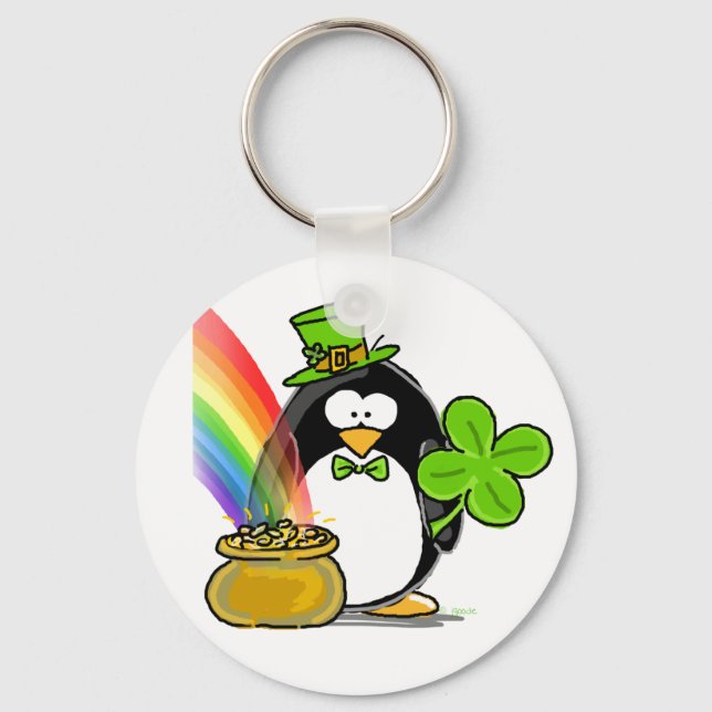 Leprechaun Penguin Key Ring (Front)