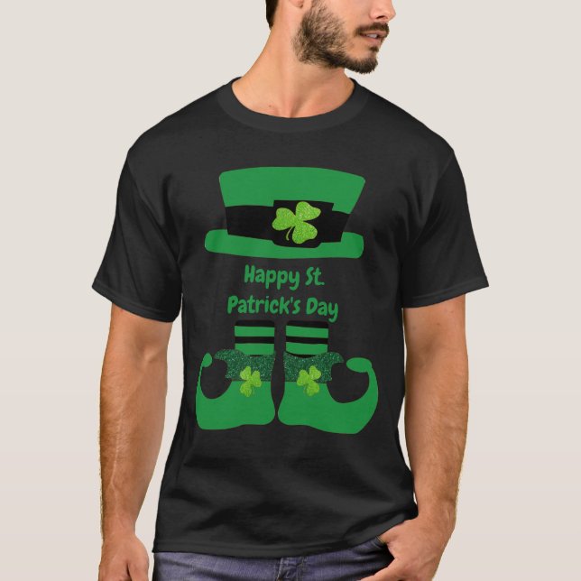 Leprechaun Personalised St. Patrick's Day Green  T-Shirt (Front)