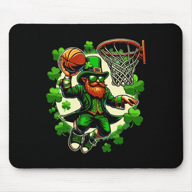 Leprechaun Player Sketll St Patricks Day Gift Men  Mouse Mat (Front)
