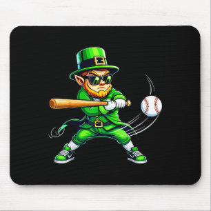 Leprechaun Playing Baseball St Patricks Day Sport Mouse Mat