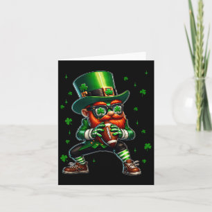 Leprechaun Playing Football St Patricks Day Sport  Card