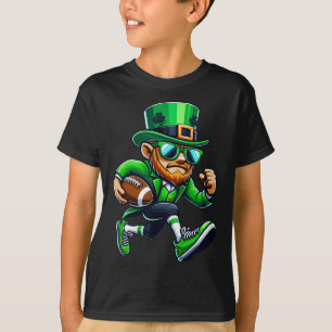 Leprechaun Playing Football St Patricks Day Sport  T-Shirt