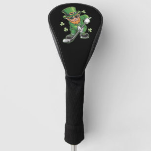 Leprechaun Playing Hockey St Patrick's Day Irish Golf Head Cover