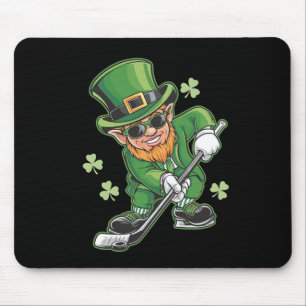 Leprechaun Playing Hockey St Patrick's Day Irish Mouse Mat