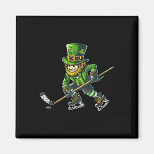 Leprechaun Playing Hockey St Patricks Day Sport Me Magnet