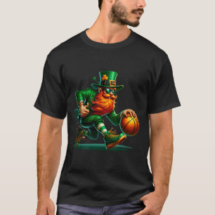 Leprechaun Playing Sketll St Patricks Day Boys Men T-Shirt