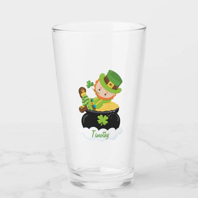 Leprechaun Pot of Gold Glass (Front)