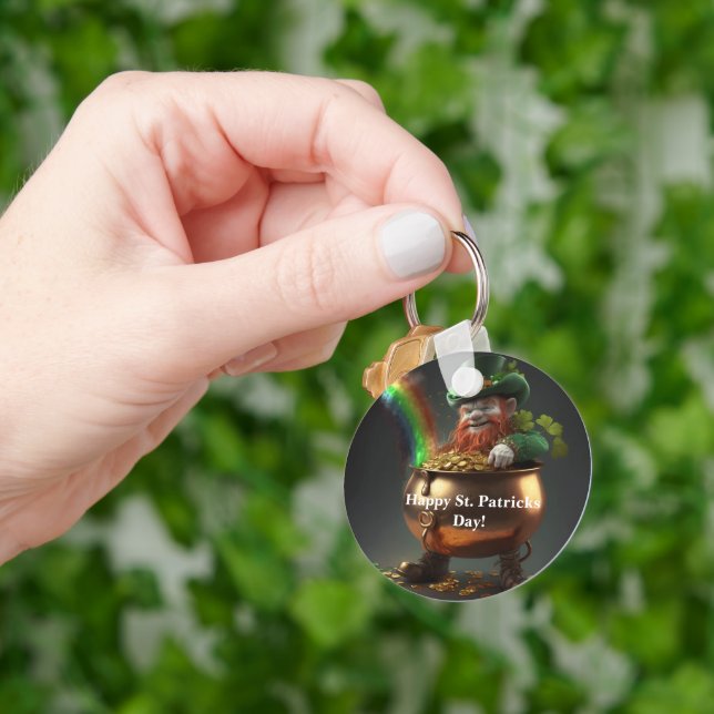 Leprechaun Pot Of Gold  Key Ring (Hand)