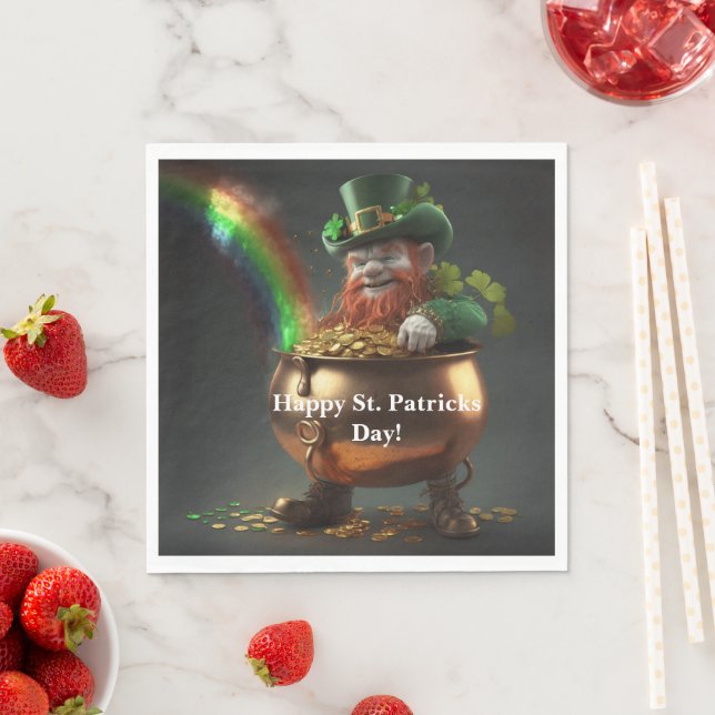 Leprechaun Pot Of Gold  Napkin (Insitu)